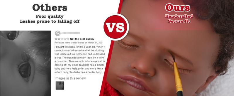 [WOOROY] Realistic Reborn Baby Doll 18 In African American Sleeping Newborn Handcrafted Lifelike Black Skin Cloth Body Doll Birthday & Christmas Gift for Ages 3+