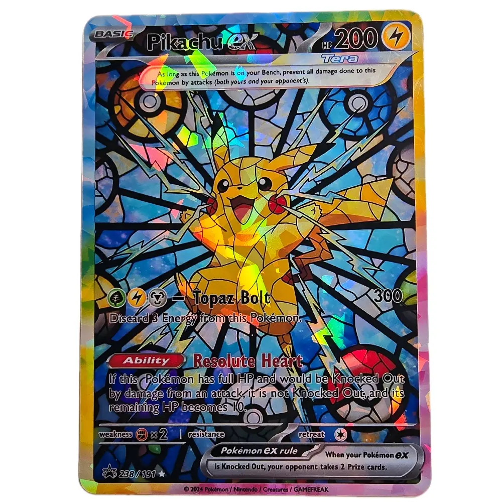 Pikachu EX Stained Glass Custom Card | Bubble Holo / Shattered Glass Holo -  TikTok Shop