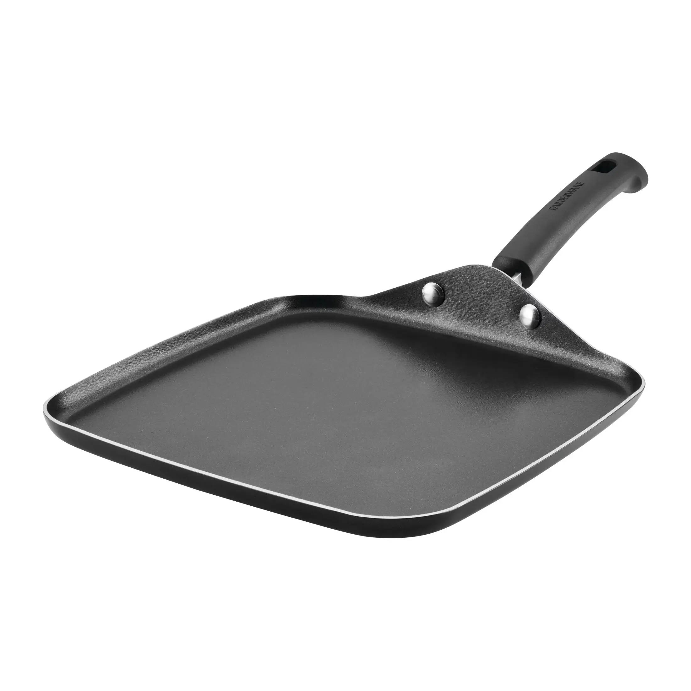 Farberware TrueCook 11" Nonstick Square Griddle Cookware, Black, Dishwasher-Safe, Oven-Safe