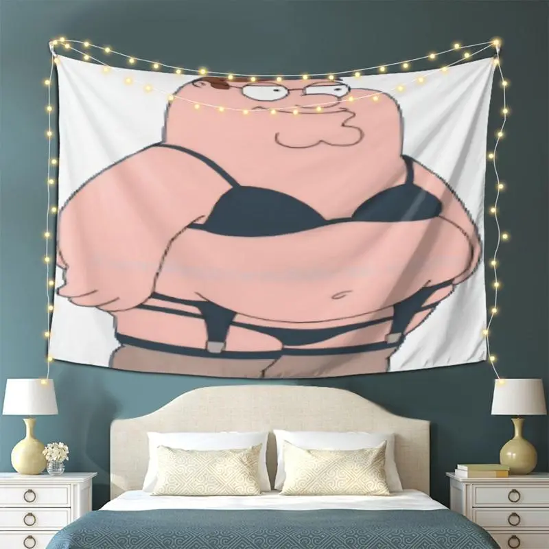 Peter Griffin Decorative Tapestry - 30x40in & 60x40in Wall Hanging Decor, Wrinkle-Resistant Peach Light Beige Fabric, High-Quality Print Soft Home Accessory, Indoor Bedroom Decor for Family Guy Fans