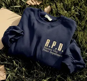 R.P.D. Raccoon City Police Department Embroidered Sweatshirt, Minimalist Resident Evil Inspired Crewneck, Gaming Fan Gift, Aesthetic Streetwear Pullover, Clean Look, Goes with Anything, Full Color Selection, Pick Your Favorite