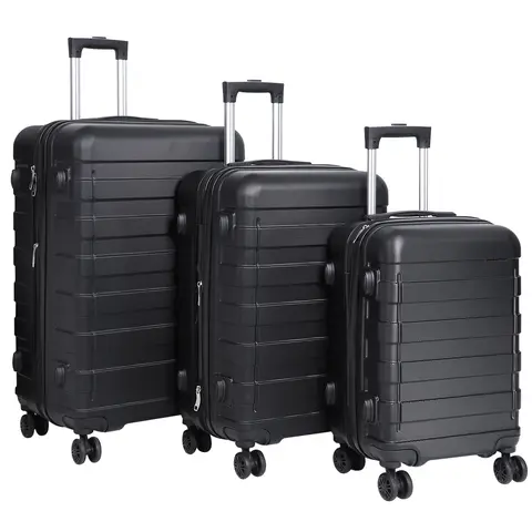 Zeny 3PCS Hardshell Durable Lightweight Luggage Set - Expandable Spinner Wheel Nesting Sets (22-26-30 in) with Double Zipper, ABS Plastic Construction, Extra Storage, Black Carry On Travel Suitcases, Durable Luggage,summerwins