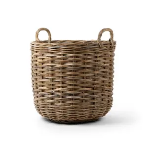 Rattan Round Basket Kubu Grey