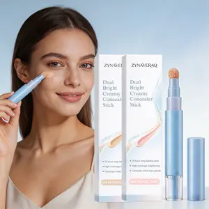 Dual effect Concealer Foundation Eye Creamy Stick Full- 24-hour long-lasting Coverage Brightening Makeup for Dark Circles Smile Lines On the go