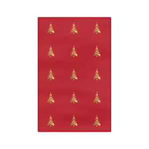 Festive Christmas Microfiber Tea Towel with Golden Trees Gift Cleaning