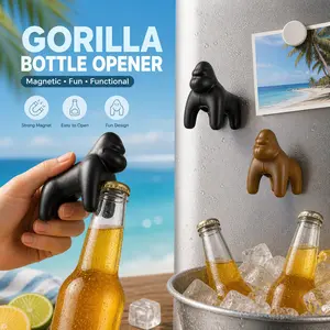 Creative Gorilla Bottle Opener, 2 Pcs Creative Gorilla Design Bottle Opener for Home kitchen Party, Kitchen Accessories for 2026, Kitchen Gadgets, Cute Christmas Gift for Beer Lovers, Home Bar Cocktails Accessories Utensils
