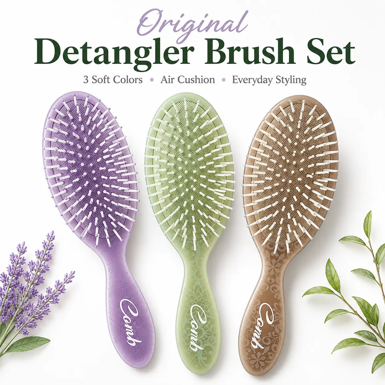 New Airbag Hair Brush - Color-Washed, Watermark Design, Ultra-Soft Comb Teeth, Glides Through Tangles, Suitable for Wet/Dry/Damaged Hair, Unisex Use