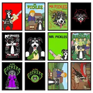 Funny anime Mr. Pickles Poster HD Waterproof Art Poster Wall art print art suitable for living room bedroom bar parlor home decor gift fade-Resistant, Non-sticky, vibrant Dly Wall print