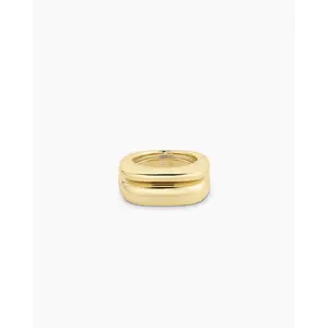 gorjana – Charlie Ring Set – 18K Gold-Plated Sculptural Ring Set – Bold & Versatile Jewelry