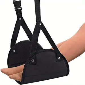 Portable Airplane Footrest Adjustable Height Foot Rest Travel Accessories Footrests Hammock To Relax Your Feet For Airplane Travel Long Flight Bus Train Office Black navy blue rose red