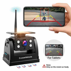 ConewVehicle WiFi Magnetic Solar Wireless Backup Camera,1080P HD Rear View for Truck/RV/Trailer/Car,24H Long Battery,Infrared Night Vision,Waterproof,Recording,Easy & Safe Parking