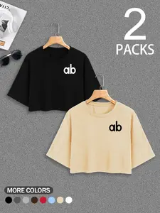 Women's Casual Loose Fit Short Sleeve Round Neck Top Set, Soft Comfortable Fabric, Perfect for Outdoor Shopping & Summer Sleepwear