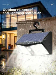Oein Solar Powered Motion Sensor Light with 3 Adjustable Color Temperatures IP65 Waterproof Battery Level Display for Patios Outdoors Garages Porches Pools Gardens Barns Decks Home Decoration