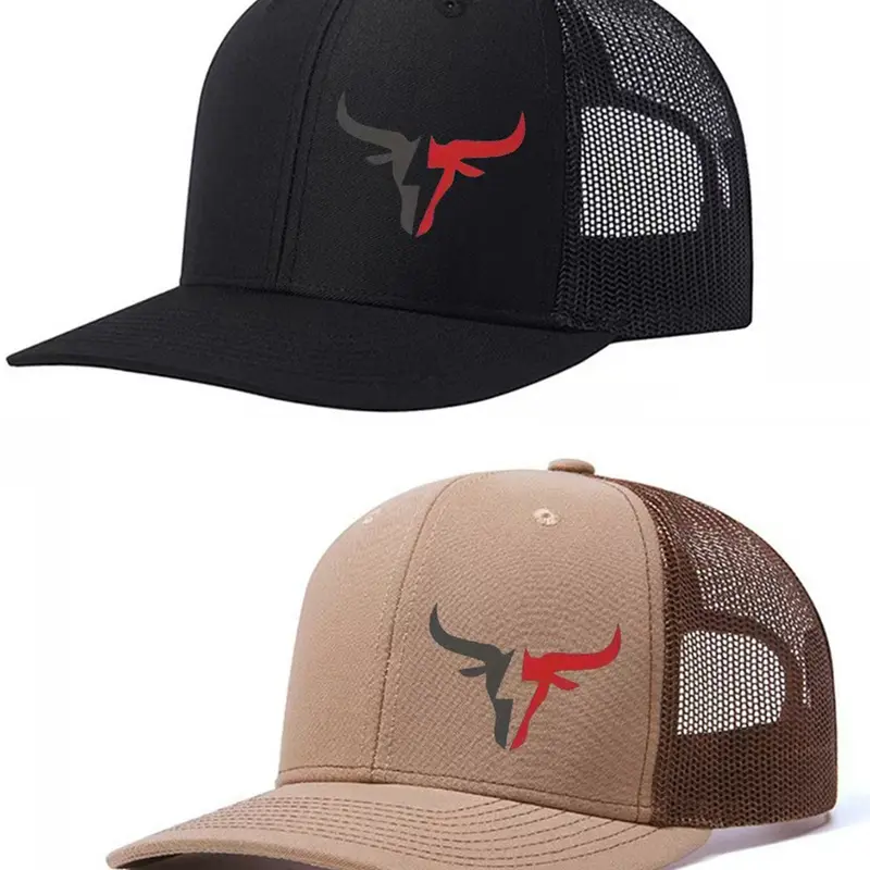 2 Pack Unisex Ox-Head Print Street Fashion Casual Baseball Cap, Breathable Adjustable Cool Hats Streetwear Hat for Outdoor Activities