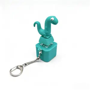 Lizard Button Keychain Press to Make a Sound Relieve Stress Fun Gift Green Design with Keychain Valentine's Day gift Alive keychain Interactive Lizard Button Keychain Toy festive party friends