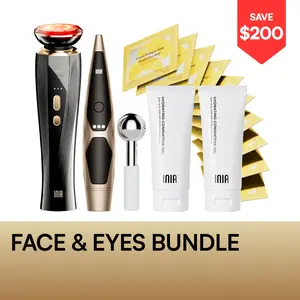 【LIVE EXCLUSIVE】INIA FLARE & LUMIN Facial & Eye Skincare Bundle – 3-in-1 Face + 4-in-1 Eye Beauty Devices for Lifting, Tightening, Reducing Puffiness & Fine Lines,Buy 1 Get 15