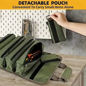 Outdoor Construction Portable Tool Belt Bag 4 Compartments Detachable Design