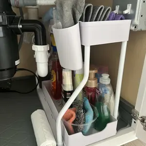 2-Layer Pull-Out Storage Rack, Large-Capacity Drawer, Home Organizer for Kitchen and Bathroom #GLOBAL PICKS