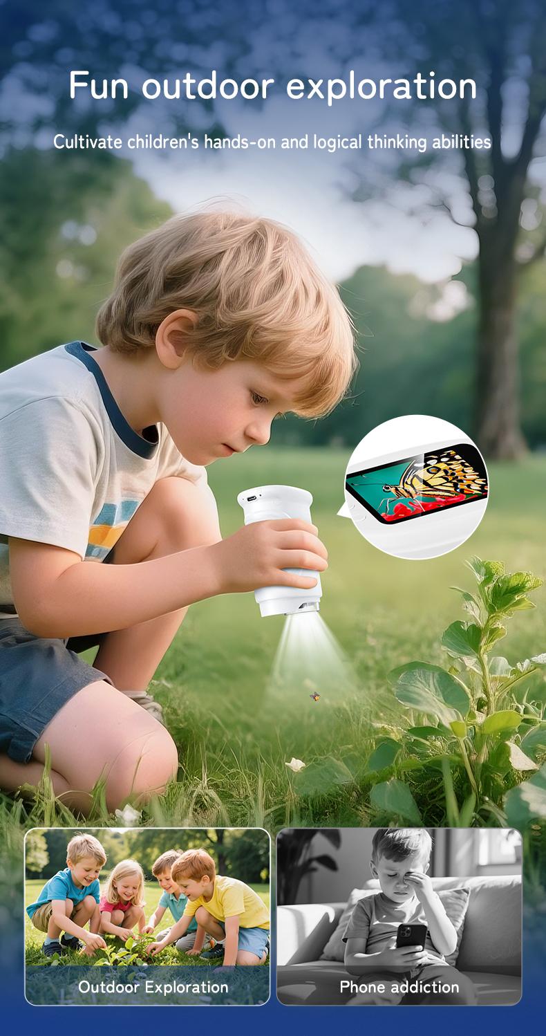 [TikTokShopBlackFriday] 1000X draagbare digitale microscoop met 4K 2'' IPS-scherm, USB-aangedreven draagbare microscoop voor kinderen en studenten, educatief wetenschappelijk speelgoed, compacte en duurzame kerstcadeaus