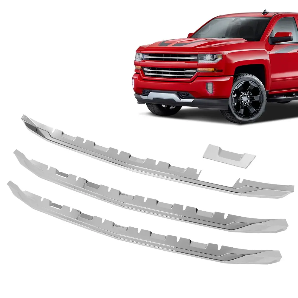 ALLGOOD Chrome Snap-On Grille Overlay Cover - Shiny Gloss Premium Car Decoration with Built-In Clips, Seamless Front End Upgrade for Chevy Silverado 1500 (2016-2018) Owners, Z71 Edition, 2019 Silverado 1500 LD Old Body Style Automotive Accessory