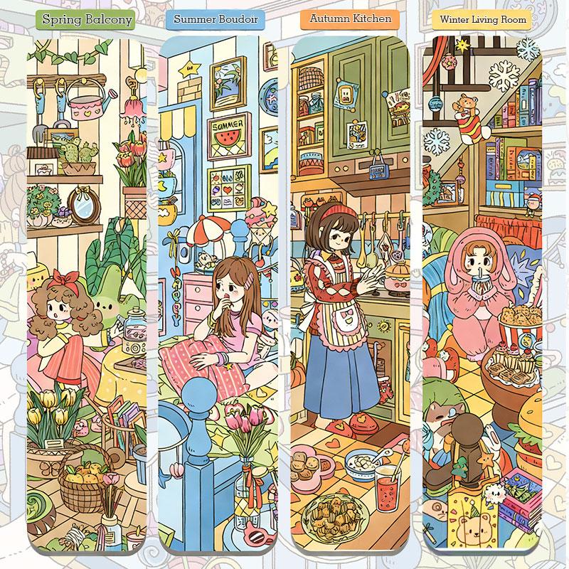 Four Seasons Home Series – 3D Scene Sticker Kit,DIY Cozy Diorama for Journaling & Scrapbooking,Kawaii Cute Gift for Girls & Teens,PET Sticker Set Four Seasons Home Series – 3D Scene Sticker Kit,DIY Cozy Diorama for Journaling & Scrapbooking,Kawaii Cute Gift for Girls & Teens,PET Sticker Set