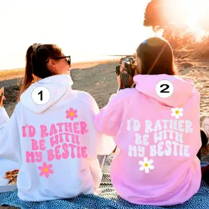 I’d Rather Be With My Bestie Shirt, Funny BFF T-Shirt, 2 Sided Best Friend Tee, Cute Matching Gift for Bestie, Friendship Quote Graphic Top, Unisex Shirt for Men For Women, Valentine Gift Idea