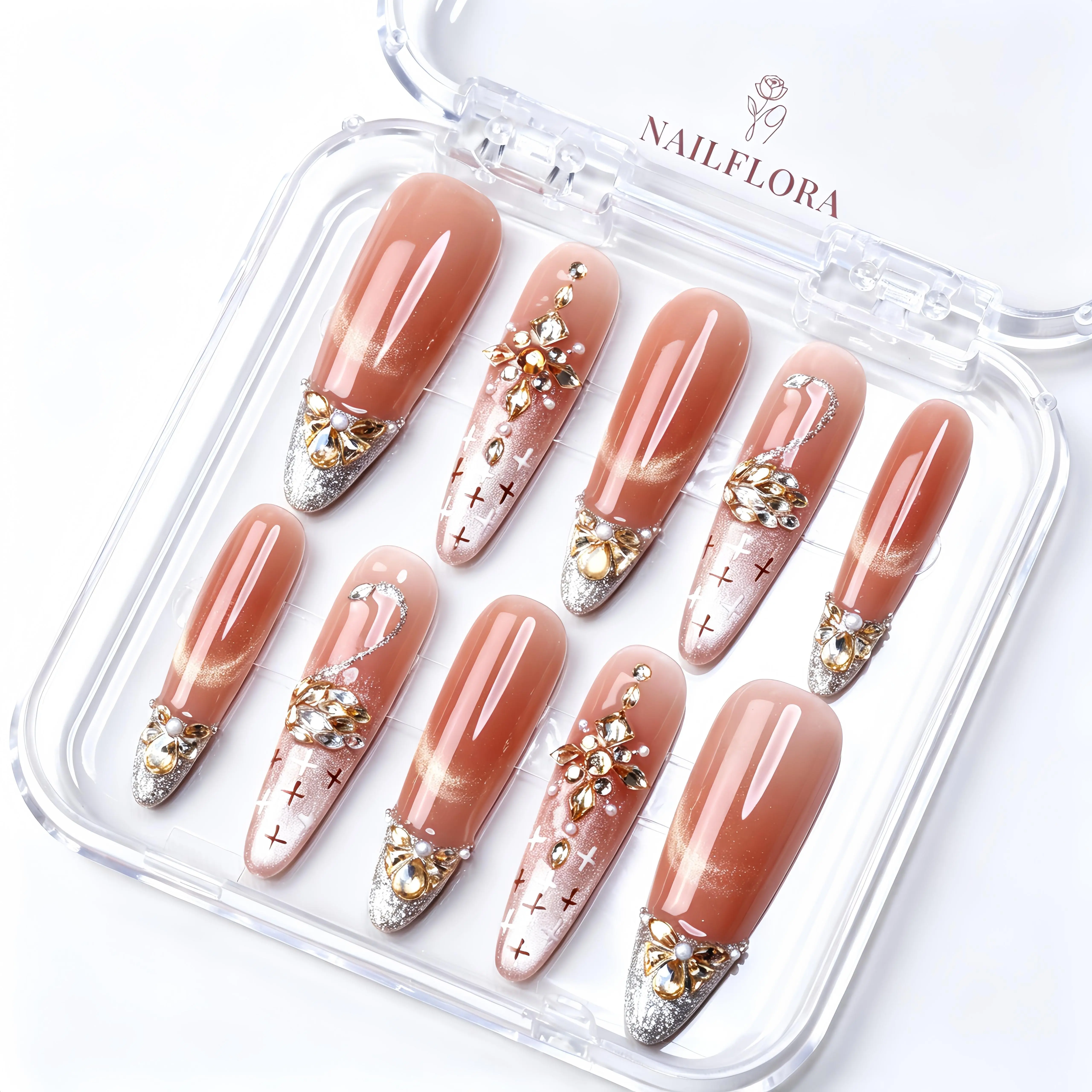 False Nail Kit, Beauty & Personal Care Nail Art Decoration Accessory - Champagne Line