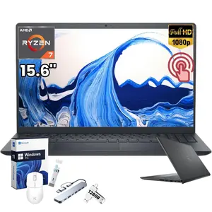 Dell 15 Touchscreen Laptop Computer, AMD Ryzen 7 7730U (8 Cores), 16GB DDR4-3200MHz, 512GB SSD, 15.6" FHD Touch Display, Radeon Graphics, Lifetime Windows 11 Pro for Business & Students, HD Webcam