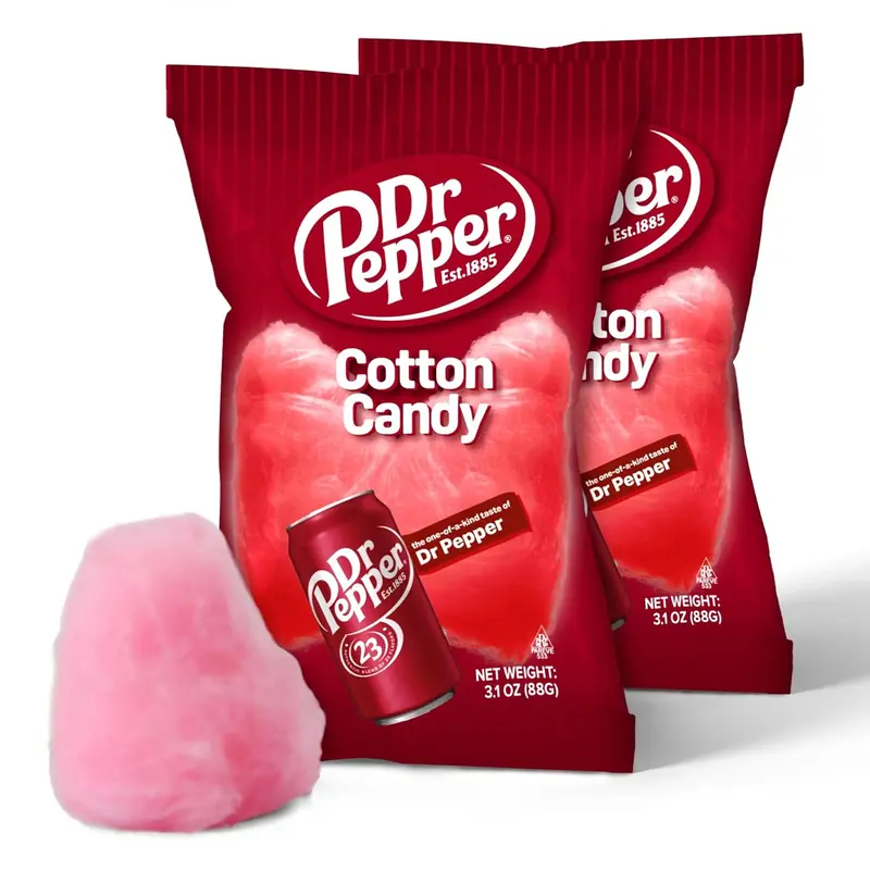 Dr Pepper Flavored Cotton Candy 3.1oz (88g) – Sweet Cola Carnival Snack | Pack of 2 | Party Favors & Fun Treats