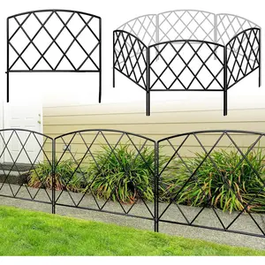Decorative Garden Fence 24 in H x 24 in W (5 Panels, Total Length 10 ft) Rustproof Metal No Dig Fencing  Barrier Fence, Outdoor Border for , Yard, Patio, Flower, Bed
