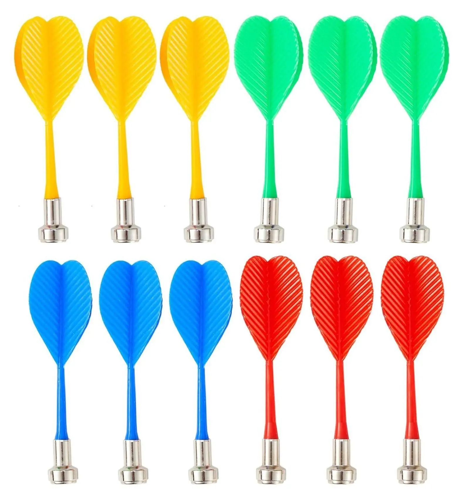 Magnetic Dart Board Accessories - 12 Replacement Magnetic Darts & 4 Colorful Rings for Magnet Board Games, Adult Target Practice, Safe Indoor Fun 12 Pcs Magnetic Darts (Red3+Yellow3+Grenn3+Blue3)