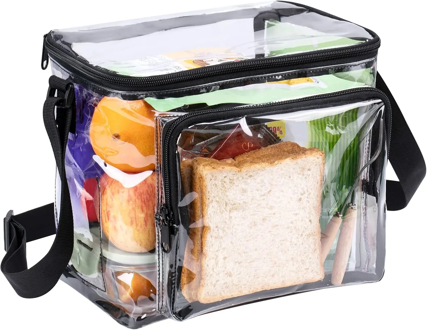 Clear Lunch Bag for Work Correctional Officers - Plastic Transparent Lunch Tote Stadium Bags See Through Womem and Men Ideal for Children 3+,10.6x8.6x6 inches
