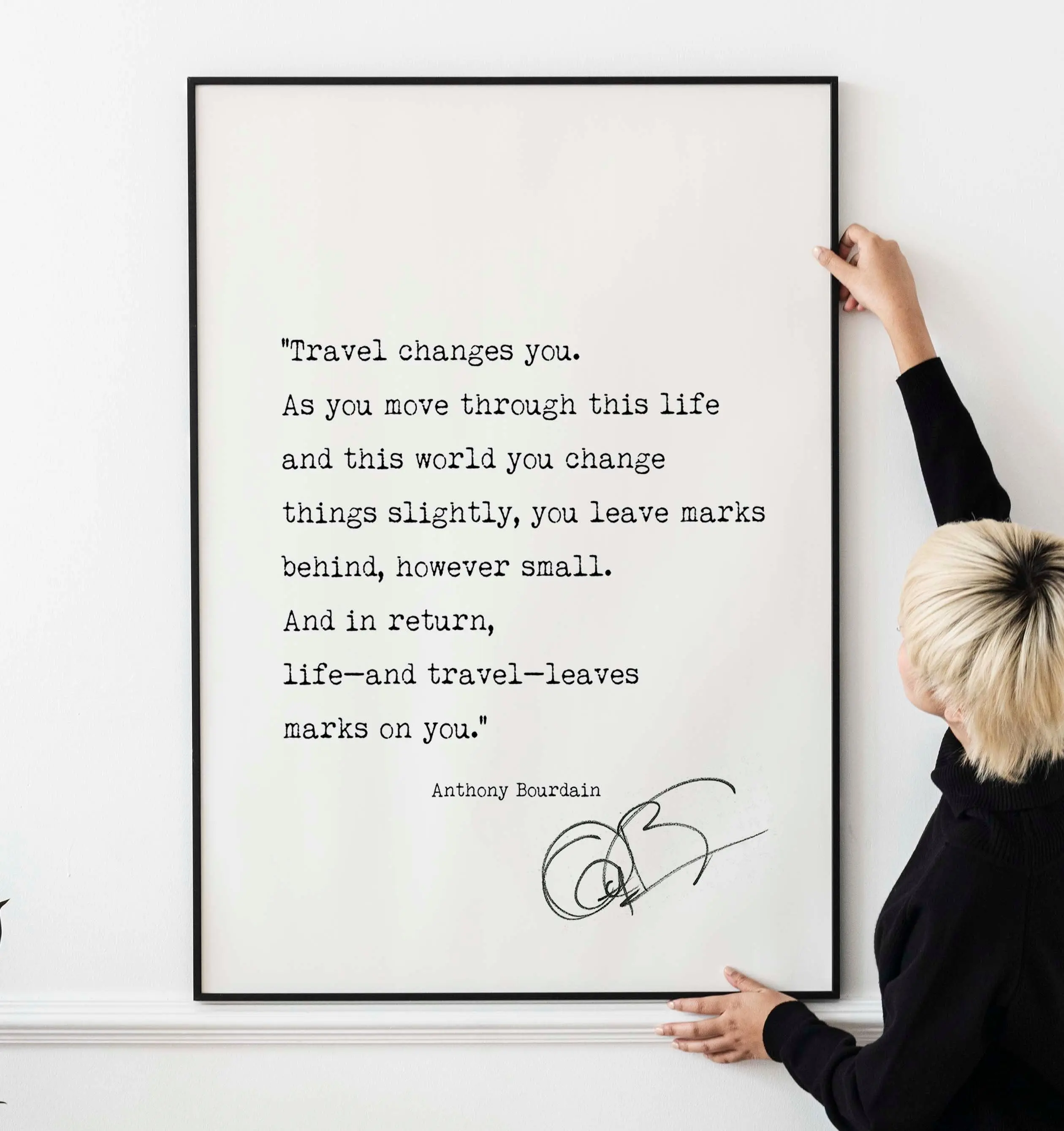 Anthony Bourdain Quote Print, Inspirational Travel Quote Print – Wall Art for Wanderlust, Anthony Bourdain Inspired, Motivational Gifts