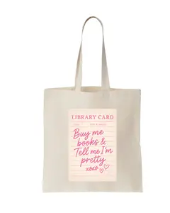 Library Card Canvas Tote Bag – Cute Book Lover Gift, Funny Aesthetic Reader Tote