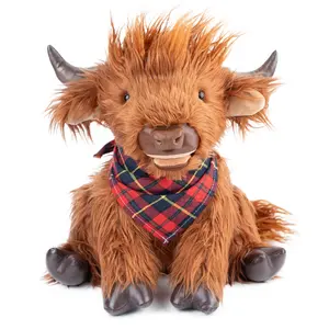 Summer Highland Cow Plush Toy | 19-inch Handmade, Perfect Detail Replication | Excellent Collectible, Ideal Companion Choice Weight Plushie