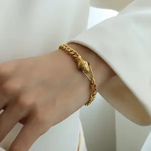 Snake Head Titanium Steel Bracelet - Silver & Gold Variants