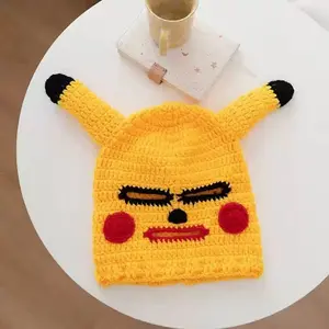 1pc Pikachu hat, funny hat, hilarious Pikachu headpiece, cute personalized knitted hat, silly hat