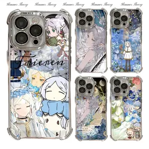 Anime Beyond Journey's End‌ Couple Frieren Phone Cases For iPhone 17 Promax Pro Air 16 Plus 15 14 13 12 Silver Transparent TPU Shockproof Dustproof Protective Cover Shells Gift For Birthday Christmas Valentine Halloween