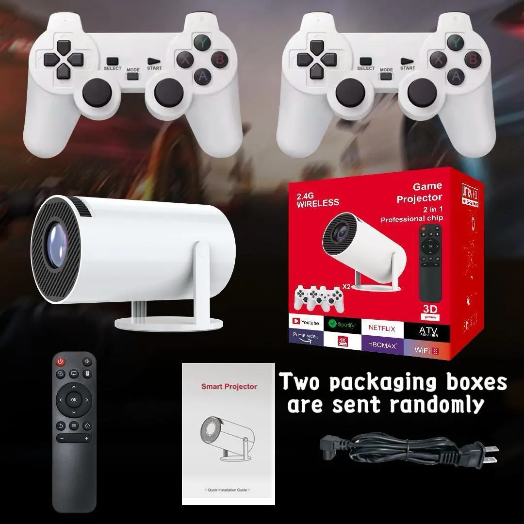4K 3D Game Portable  Proj ector, Home Theater Projector, Wireless Mini Projector with Game Function for Home Use android tv smart projector Audio