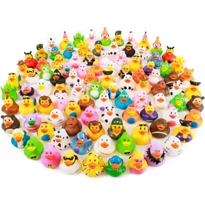 100 Pack Rubber Duck for Jeeps Ducking - 2.3 Inch Bulk Floater Duck for Kids, Baby Bath Toy Assortment for Party Favors, Birthdays, Bath Time and More (50 Varieties)