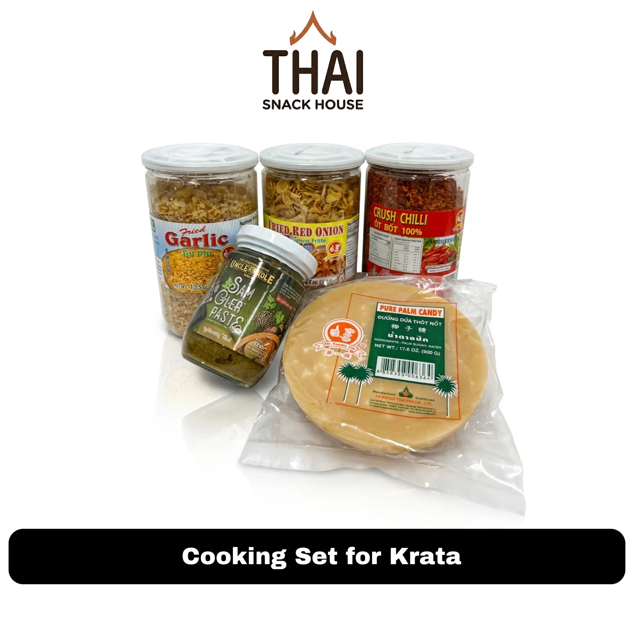 Cooking Set for Krata - Includes Garlic, Red Onion, Crushed Chili, Sam Gler Paste and Pure Palm Sugar