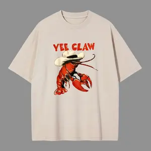 Yee Claw Funny Lobster Cowboy Shirt Minimal Graphic Tee – Western Humor Animal T-Shirt – Meme Streetwear Outfit – Retro Rodeo Style Gift For Him Her, Viral Gift Idea,Retro Rodeo Outfit Gift,Trending Gift, Funny Lobster Cowboy Shirt,Minimal