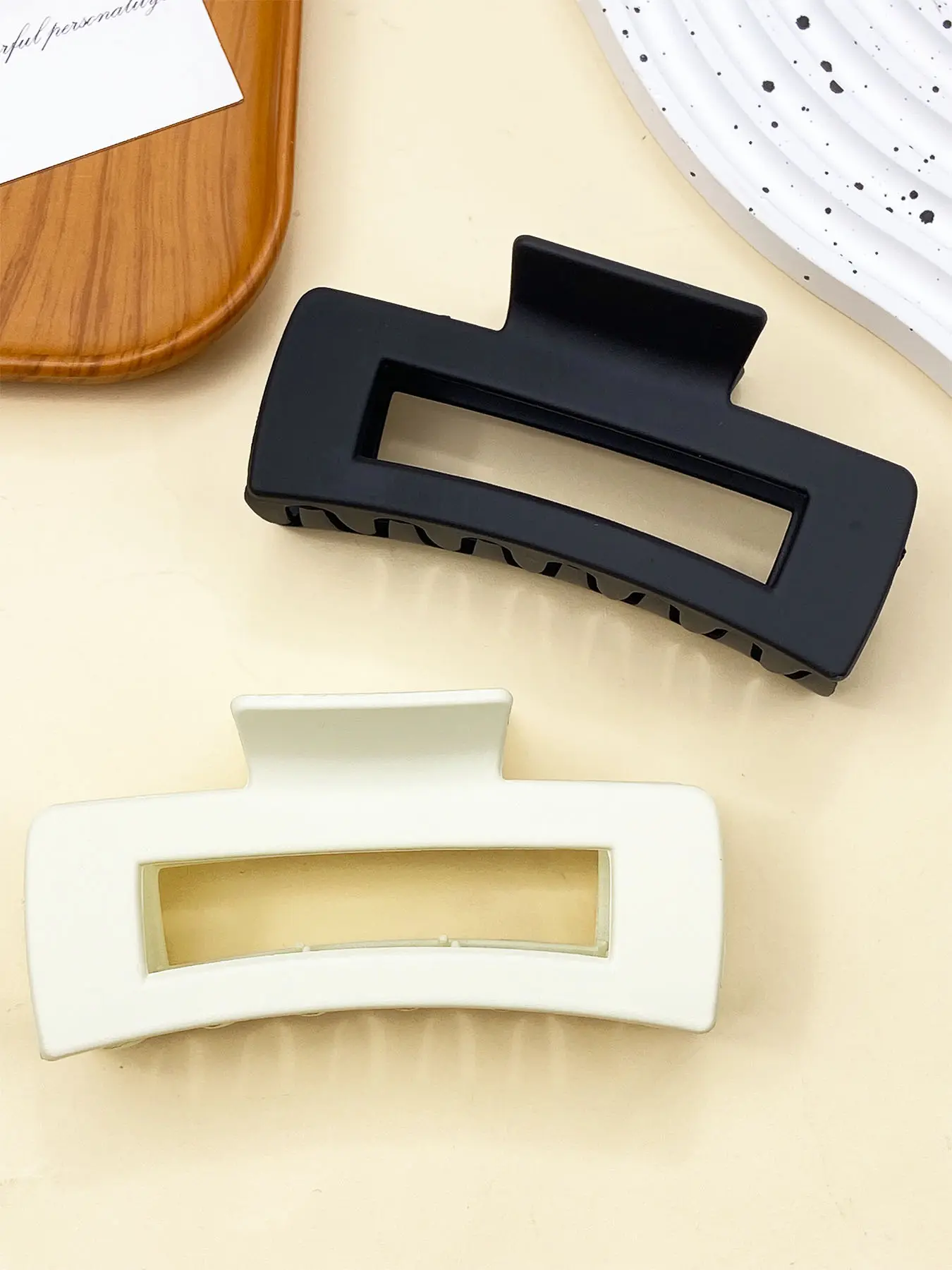2pcs women's hair claw, Claw Clip Pack, Claw Hair Clips, Hairclips, large square hair claws, suitable for high volume and long hair, New Year's gift, campus hair accessories, daily casual hair accessories