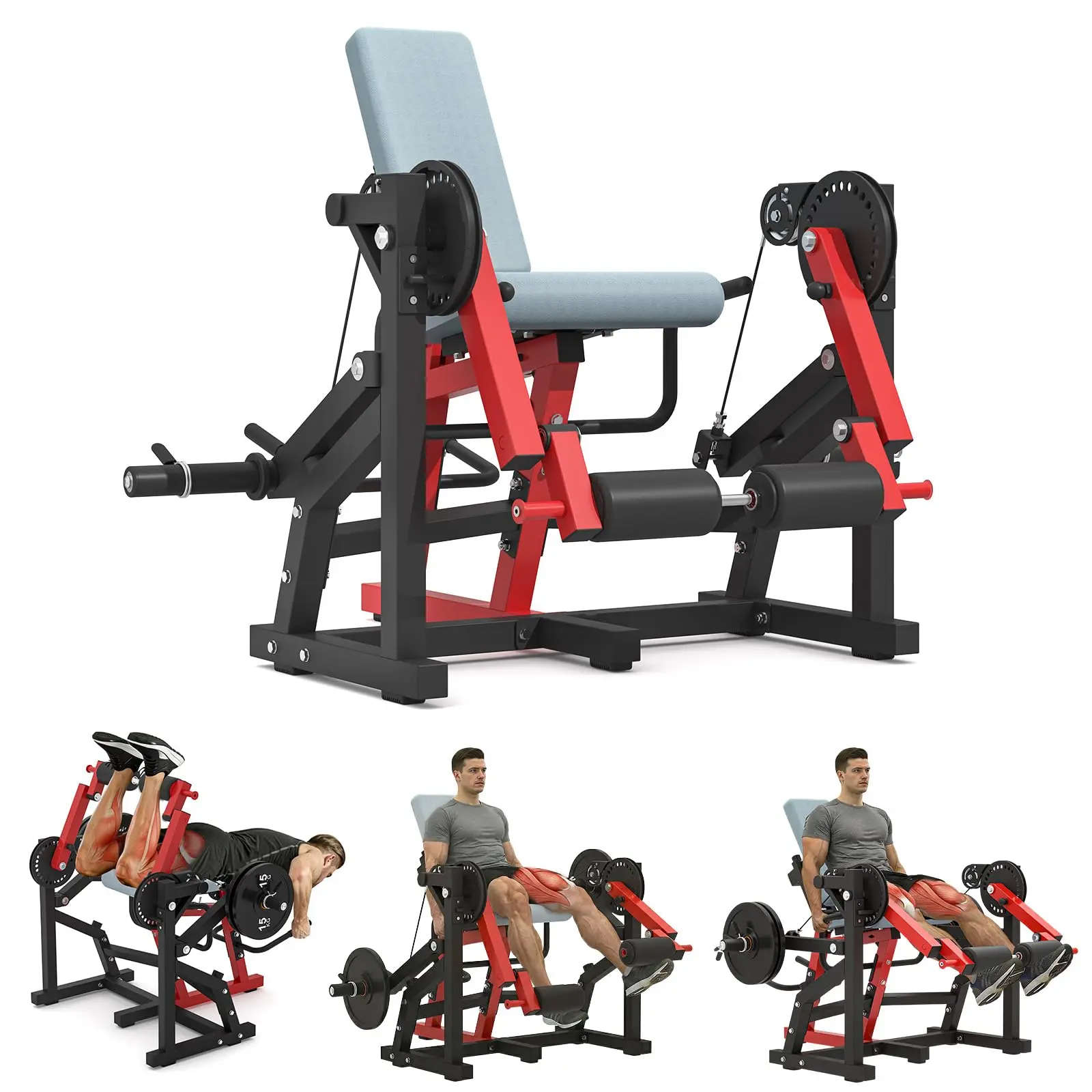 【2 packages shipping】YODOLLA Leg Extension and Curl Machine feat Unilateral & Bilateral, Convertible Seated Leg Extension and Lying Leg Curl Bench for Home Gym, Quad and Hamstring Lower Body Leg Workout Equipment