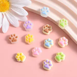 Random Color Cat Paw Design Resin Charms, 20pcs/set Colorful Animal Paw Shape Charms, DIY Crafts for Jewelry Making, DIY Accessories for Bracelet & Necklace, DIY Craft Supplies, Customizable Charms