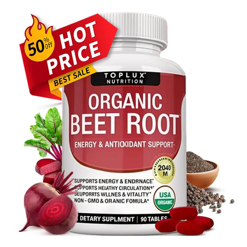 TopLux Nutrition Organic Beet Root 2025mg Extra Strength Formula for Energy & Antioxidant Support with Superior Absorption
