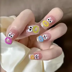 Cute Cartoon Mouth Monster Nail Art Stickers Fun Big Lips Cute Cartoon Face Nail Art Decals Funny Face Self-Adhesive Nail Stickers for Women DIY Decals Acrylic Nails Decoration 1pc