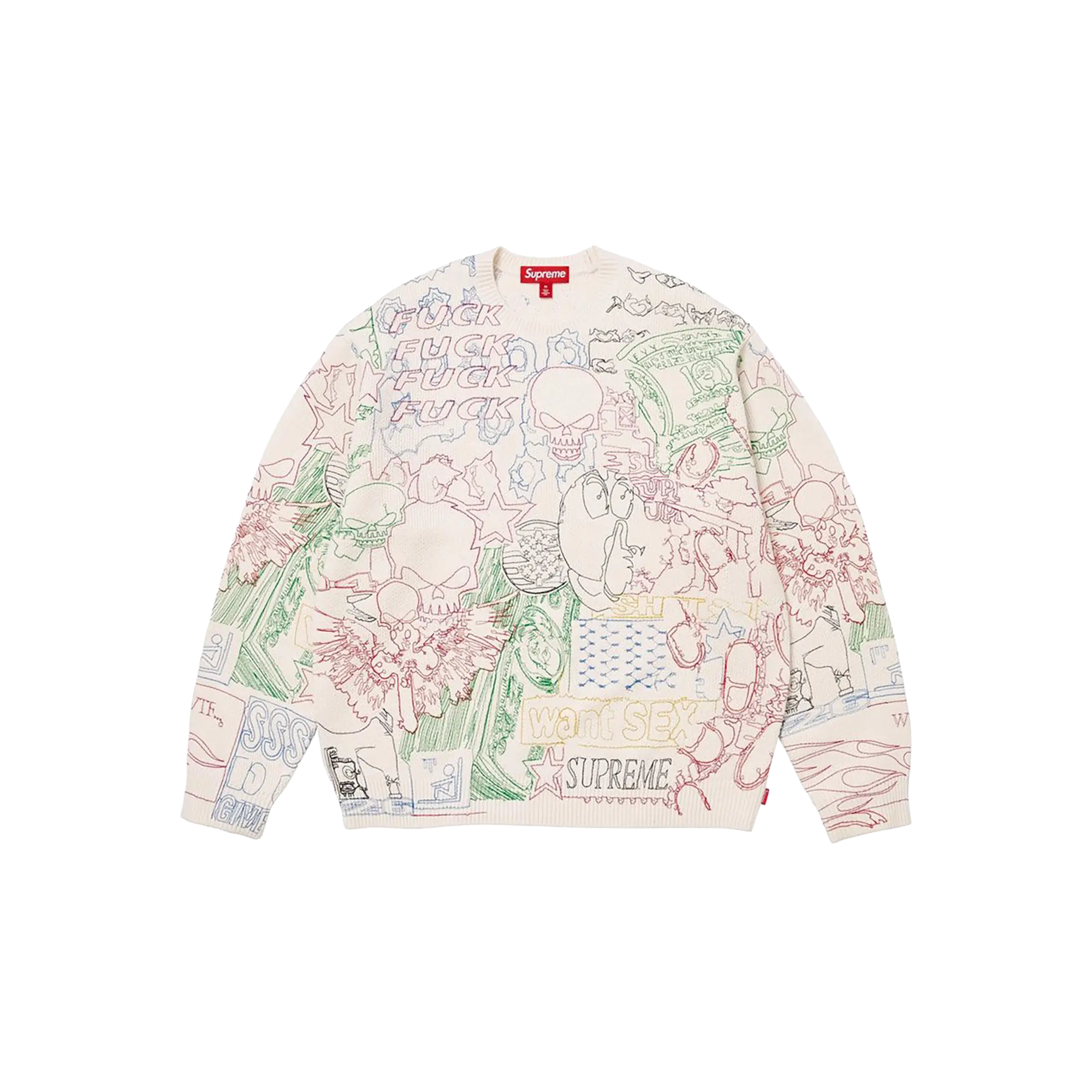 Collage Embroidered Sweater "SS26 - White" SU27294