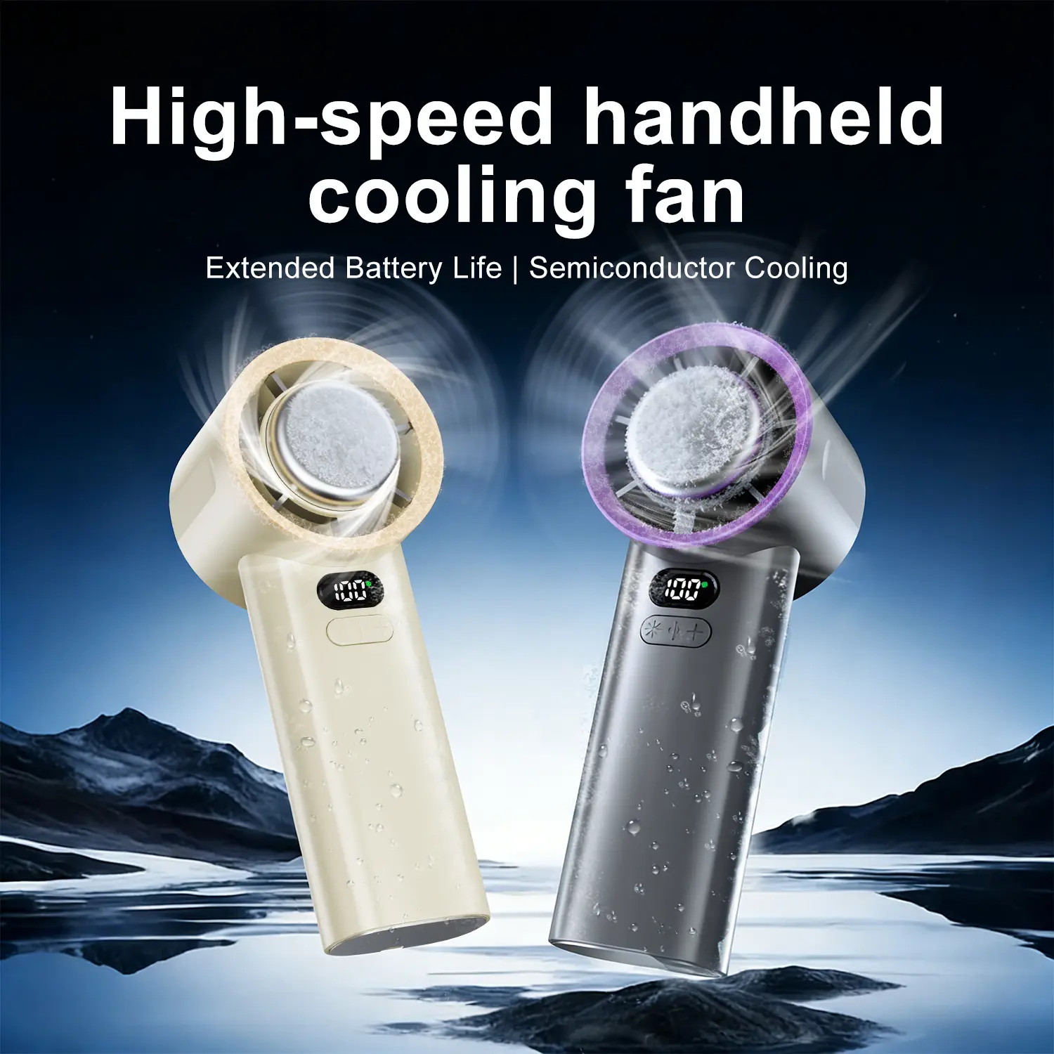 MSHUKCOE Portable Hand-Held USB & Mobile Fan - 3600mAh Compact Rechargeable Cooling Device, 100 Speed Adjustable, 8H Working Time, Digital Display, 360° Cooling Heat Relief for Travel, Outdoor Use, 360° Cooling Usb & Mobile Fans, Compact Rechargeable Usb