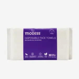 Modess Disposable Face Towels 30-Count | Dry & Wet Use | Pearl-Embossed | Travel & Gym | Ultra Soft